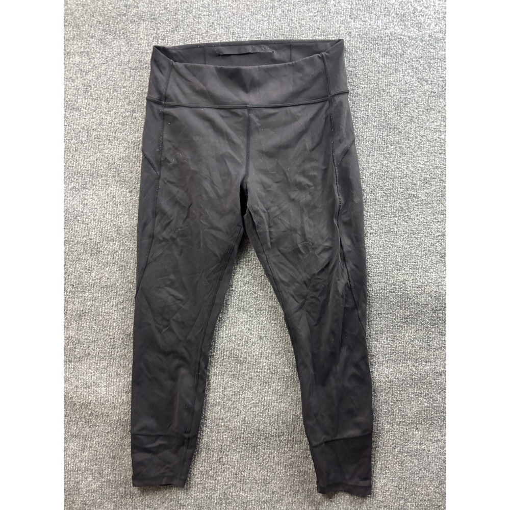 Lululemon Leggings Womens 12 Black High Rise Cropped Activewear 68043